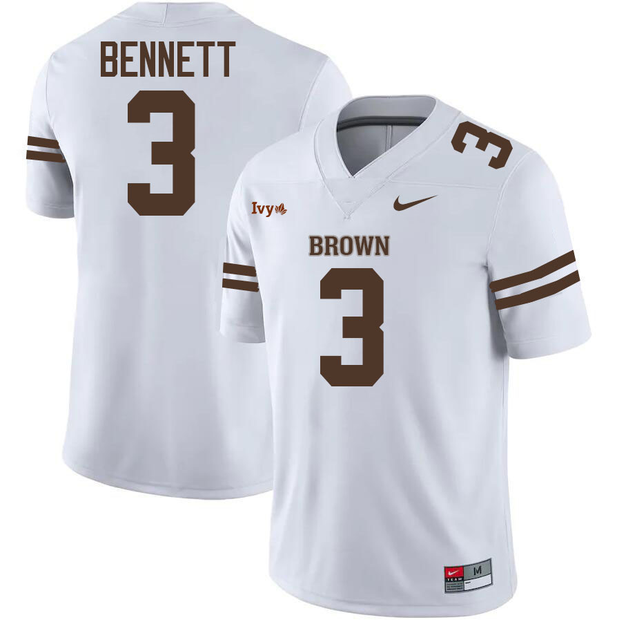 Brown Bears #3 Jackson Bennett College Football Jerseys,Uniforms Stitched-Brown
